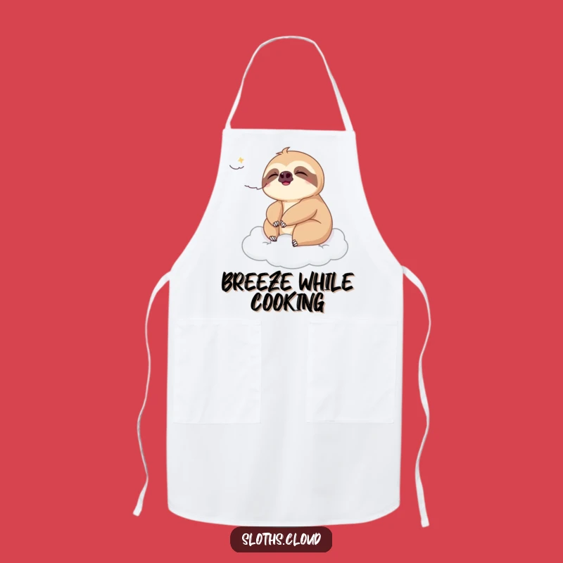 Funny Sloth Breeze Apron: Gentle Breezes For Cozy Kitchen Moments