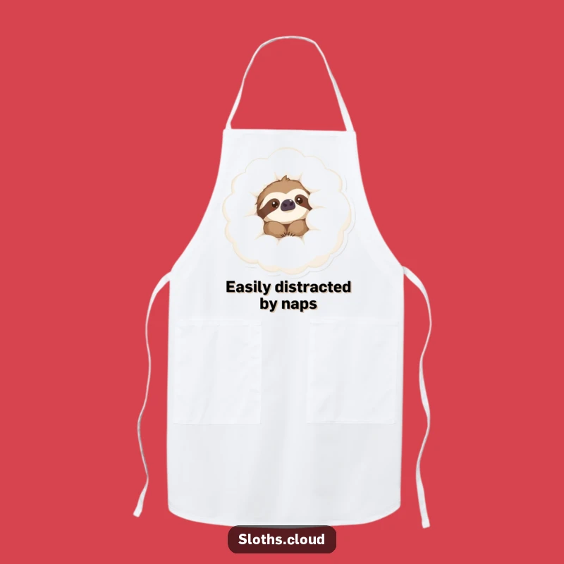 Funny Sloth Cloud Peek Apron: Cook with Contentment, Hilarious Funny Gift for Kitchen Fun