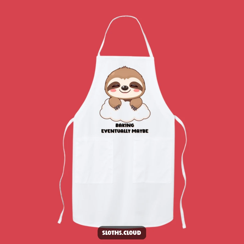 Funny Peeking Sloth Chef Apron: Cute Humor for Kitchen Adventures