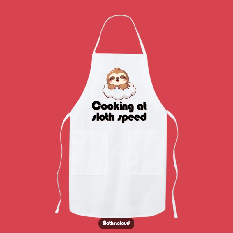Funny Sloth Cloud Apron: Blissful Chef Sloth, Cooking Fun & Unique Funny Gift