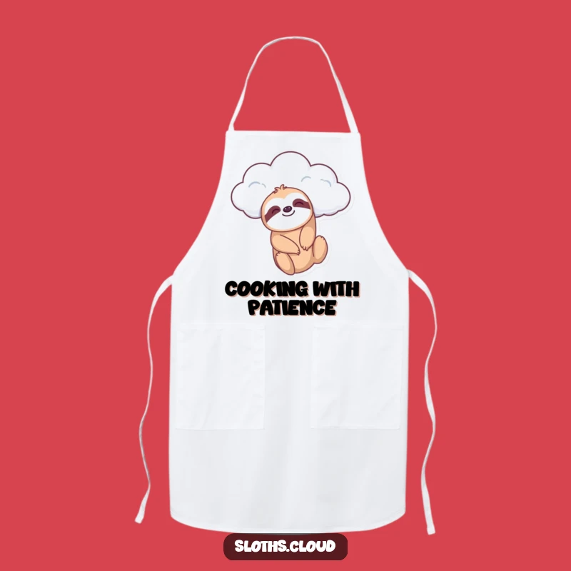 Funny Sloth Cloud Dangle Apron, Cook with Calm and Cute Style