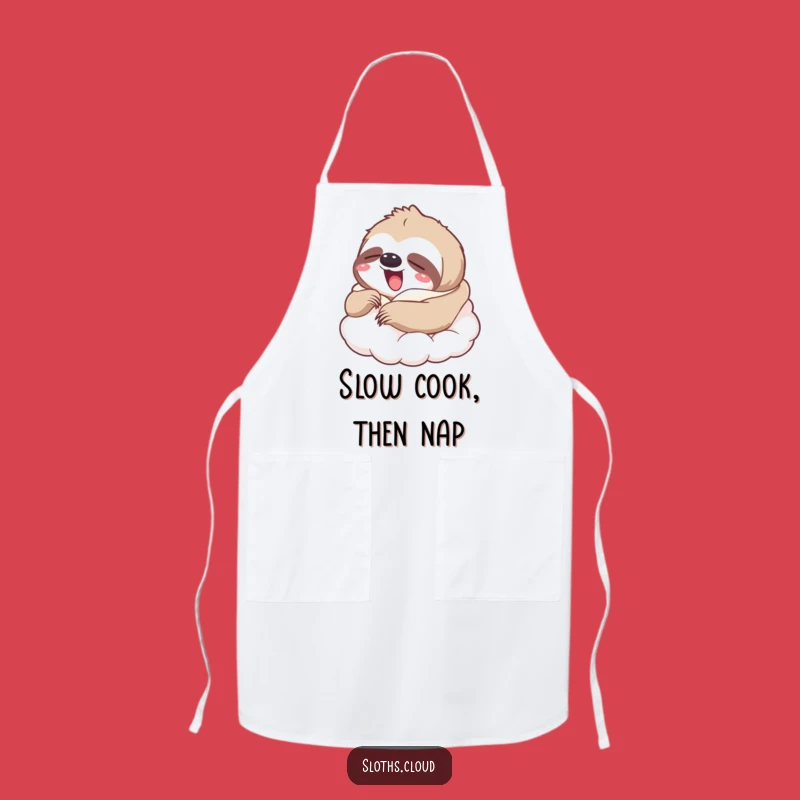 Funny Yawning Sloth Cloud Apron: Cozy & Hilarious Kitchen Gift