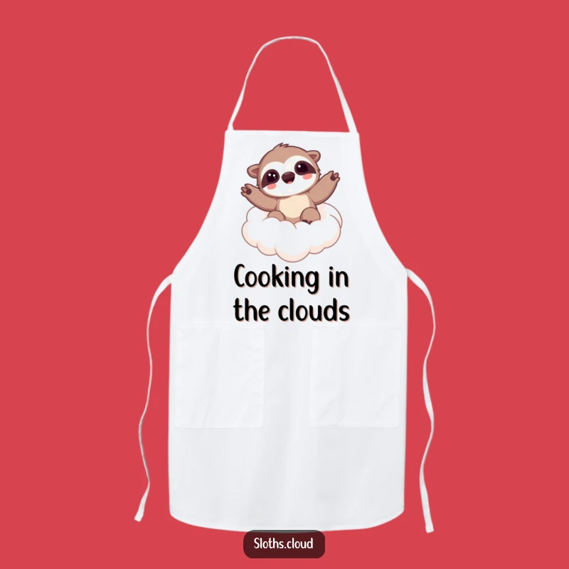 Kawaii Sloth Cloud Wave Funny Apron, Cook with Calm and Cute Style