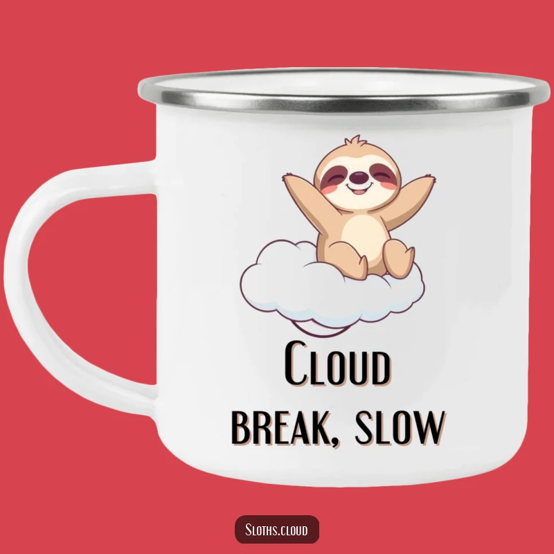 Funny Sloth Cloud Bounce Camping Mug: Blissful Outdoor Humor