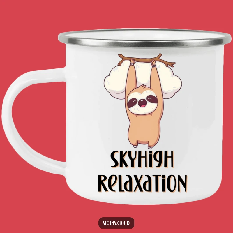 Funny Kawaii Sloth Cloud Camping Mug: Sip Peacefully Outdoors