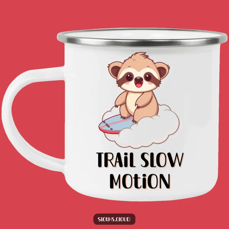 Funny Kawaii Sloth Cloud Surfing Camping Mug: Adventure Fuel!