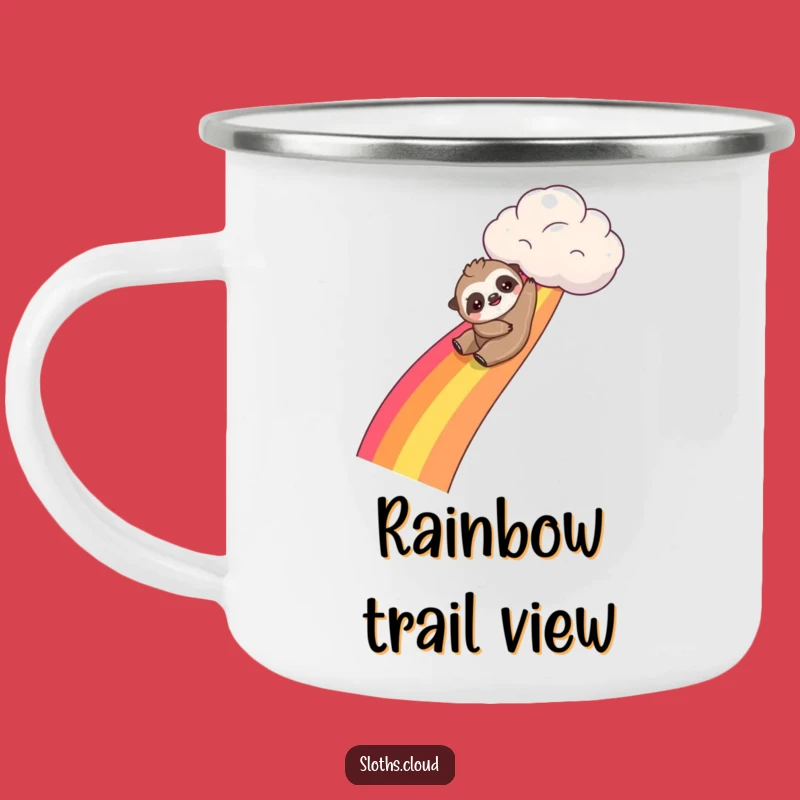 Funny Kawaii Sloth Rainbow Slide Camping Mug: Adventure Fuel!