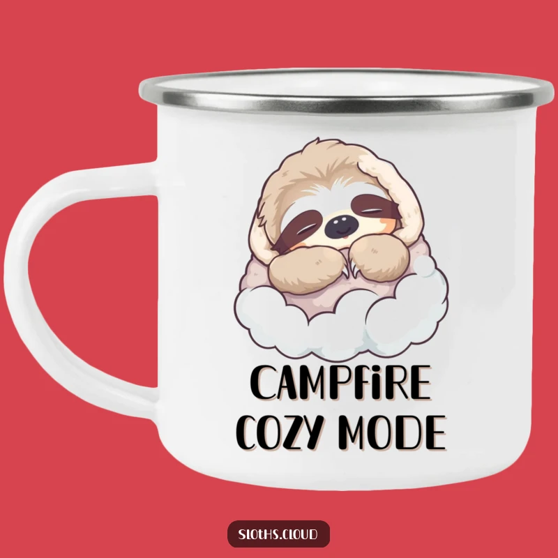 Funny Napping Sloth Camping Mug: Cloud Blanket Sipper, Durable & Cozy Funny Gift