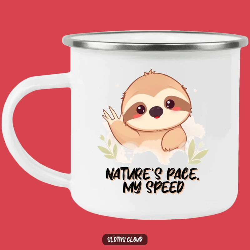 Funny Shy Sloth Fog Camping Mug: Sip Your Brew with Humorous Shyness
