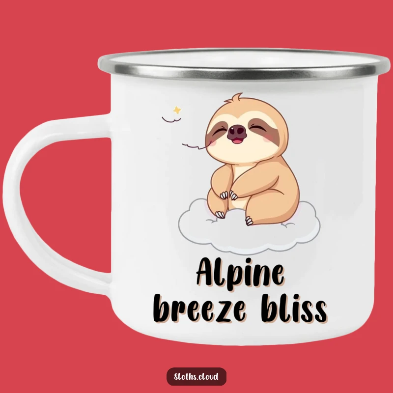Funny Sloth Breeze Camping Mug: Relaxing Sloth On Cloud For Peaceful Camp Sips