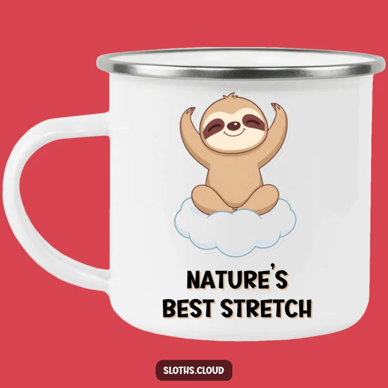 Funny Sloth Yoga Camping Mug: Gentle Pose, Zen Adventures, Rugged Gift