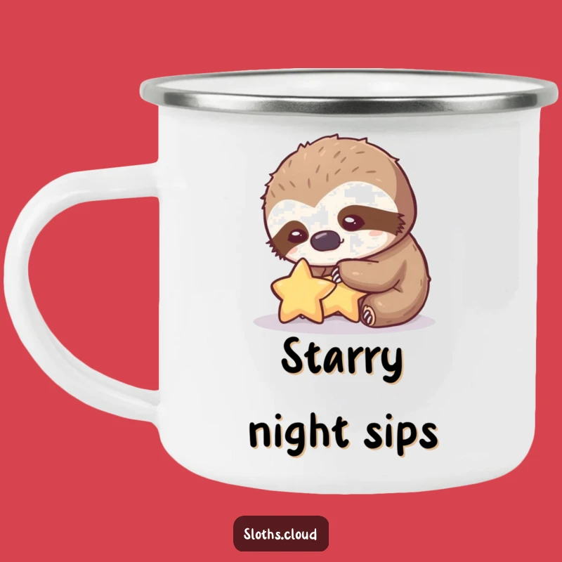 Funny Gentle Sloth Star Camping Mug: Sweet & Hilarious Outdoor Companion