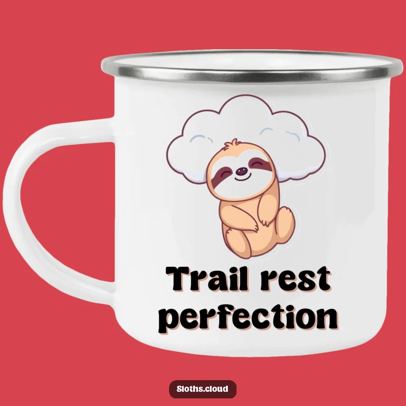 Funny Sloth Cloud Dangle Camping Mug, Relaxed Adventures Under the Sky
