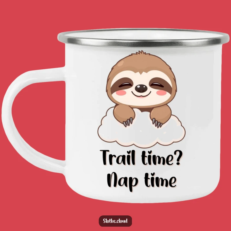 Funny Sleepy Sloth Cloud Camping Mug: Cozy Humor for Outdoor Adventures