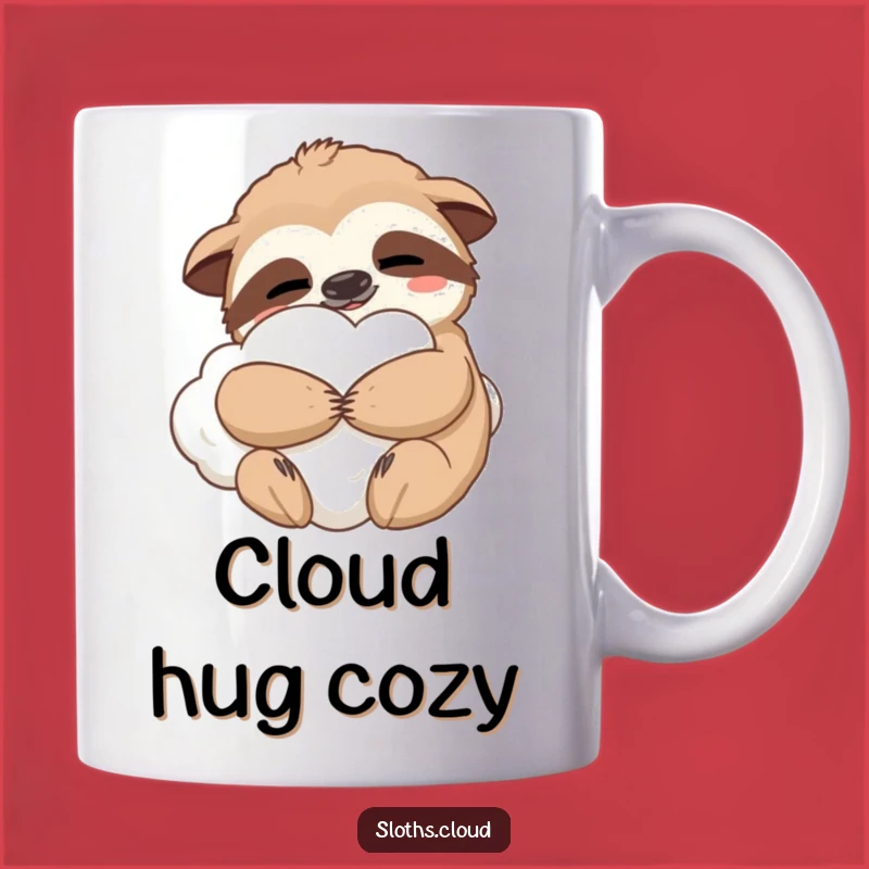 Content Sloth Cloud Mug: Funny Hugging Gift for Comfort Lovers