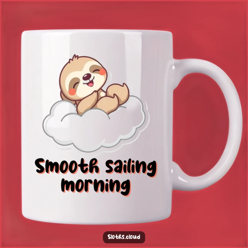 Funny Joyful Sloth Cloud Slide Mug: Hilarious & Uplifting Gift for Fun Lovers