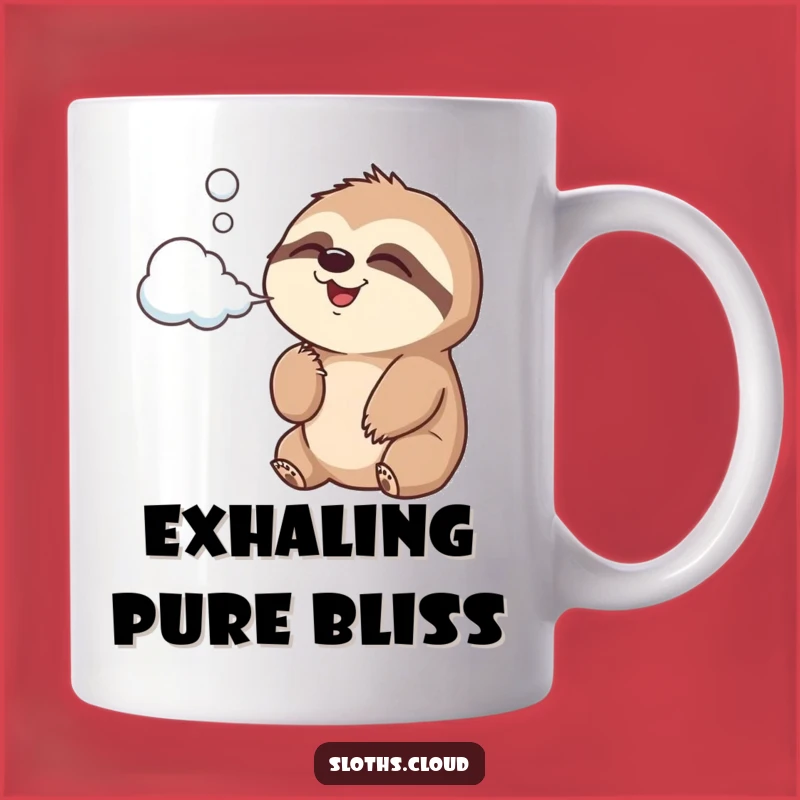 Funny Sloth Cloud Air Mug: Joyful Sloth Puffs Clouds, Perfect Funny Gift for Dreamers