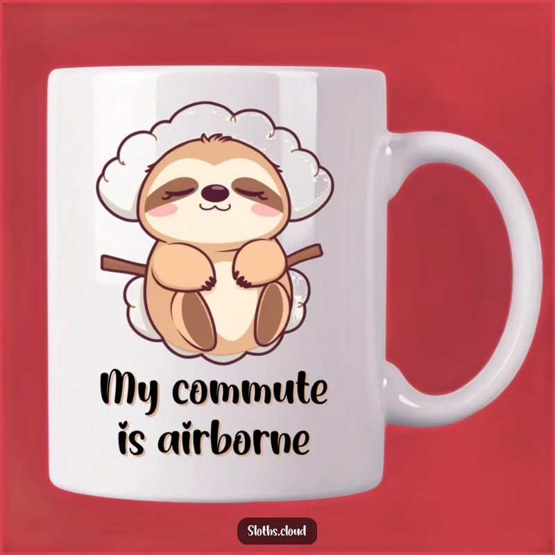 Funny Sloth Cloud Carry Mug: Hilarious Gift for Slow Living Lovers