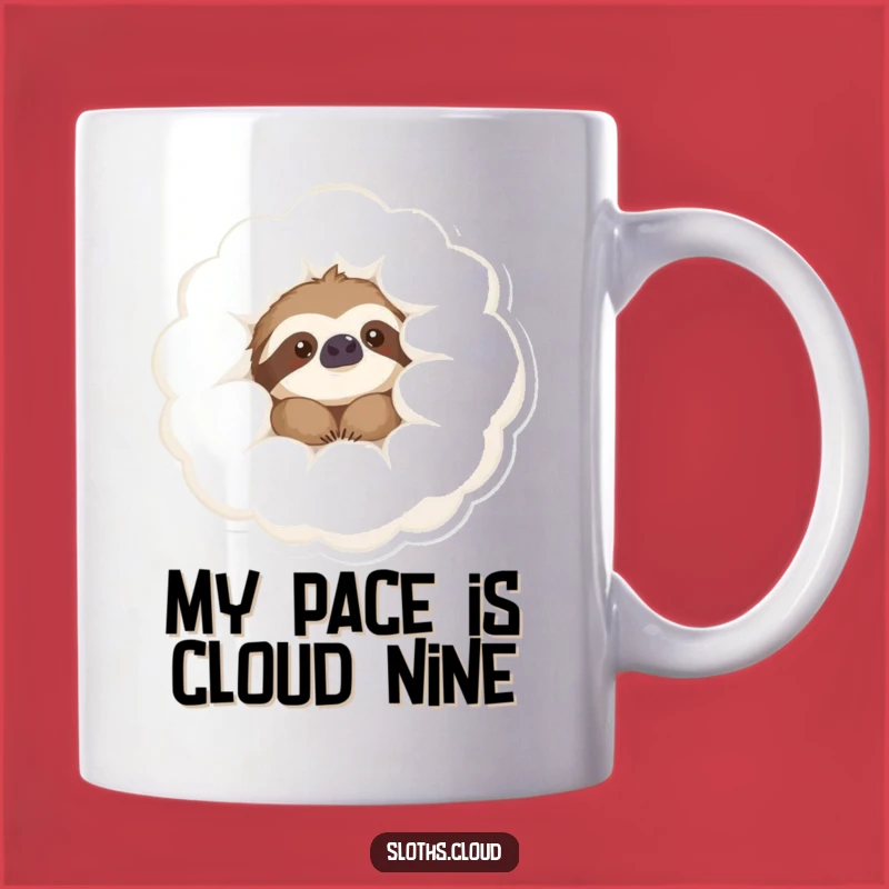 Funny Sloth Cloud Peek Mug: Adorable Content Sloth, Perfect Funny Gift for Relaxation Lovers