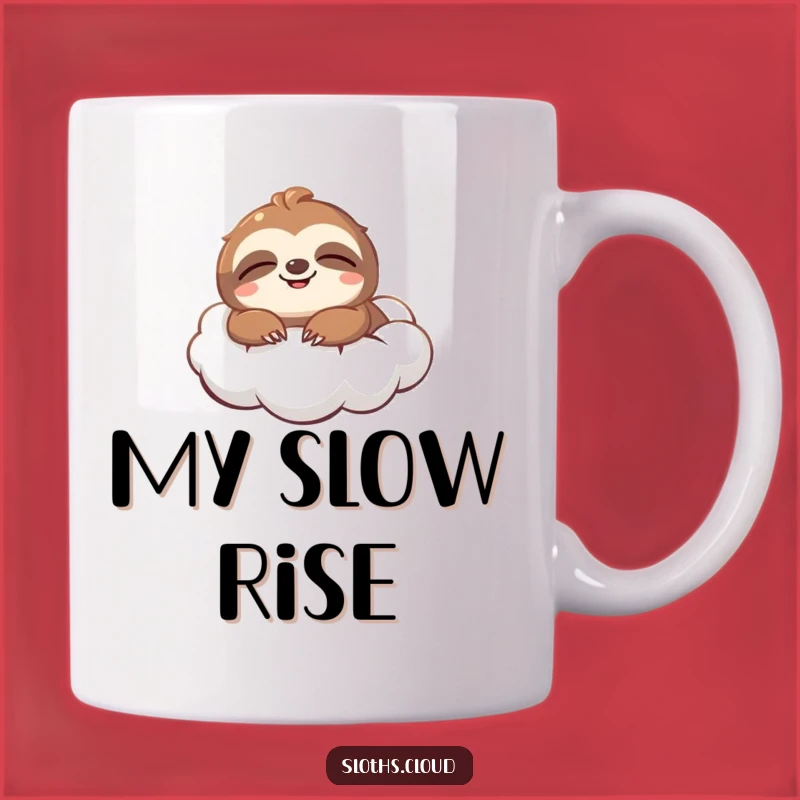 Funny Sloth Cloud Mug: Adorable Smiling Sloth Floating Blissfully, Perfect Funny Gift