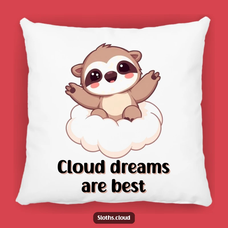 Kawaii Sloth Cloud Wave Funny Pillow, Hugs of Happiness and Comfort