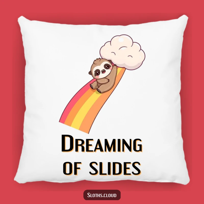 Funny Kawaii Sloth Rainbow Slide Pillow: Hugs of Fun