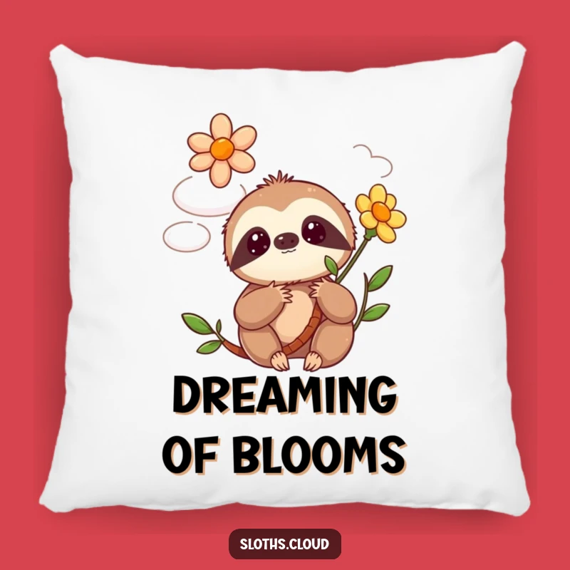 Funny Kawaii Sloth Pillow: Cozy Blooming Flower Cloud Surprise Cushion
