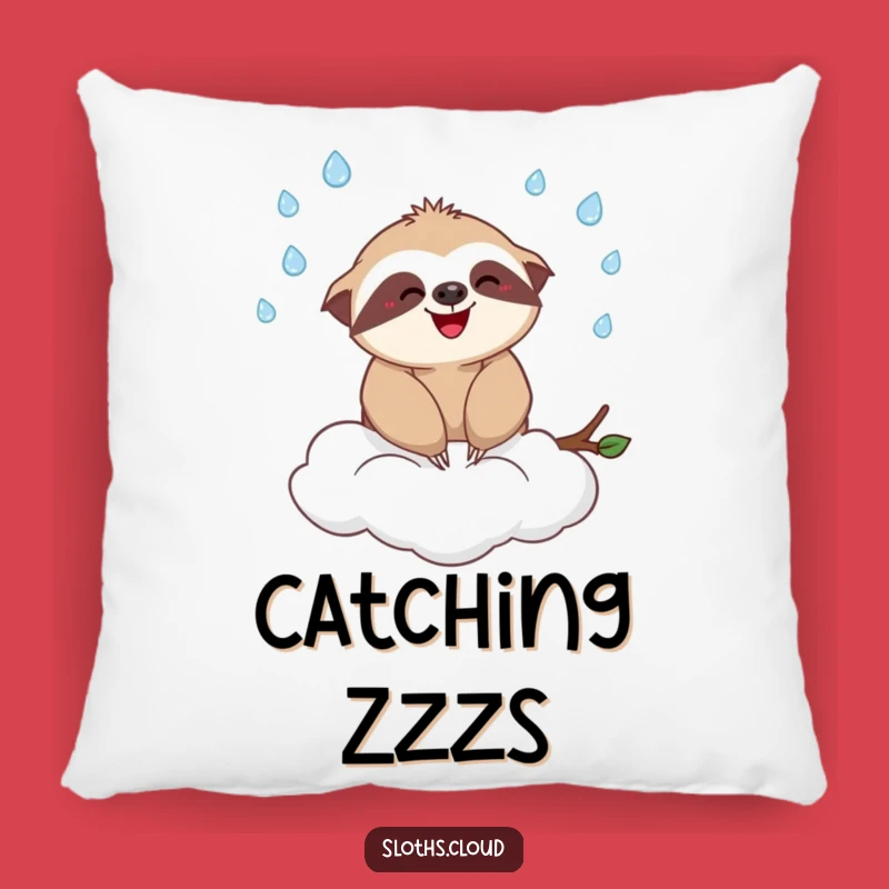 Funny Sloth Cloud Juggling Raindrops Pillow - Cozy & Cute Gift