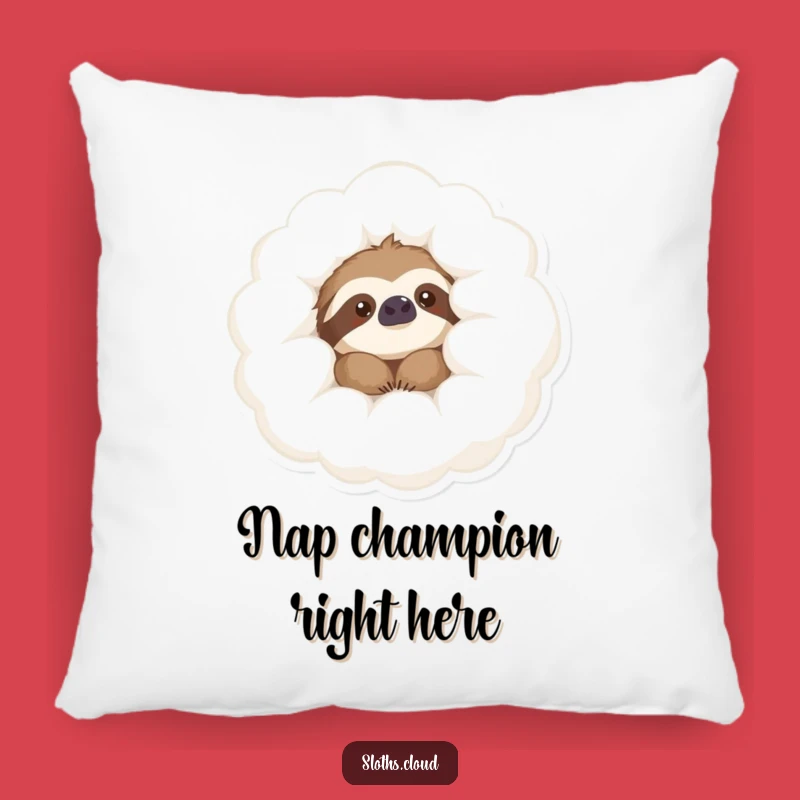 Funny Sloth Cloud Peek Pillow: Cozy Cushion with Content Sloth, Adorable Funny Gift for Comfort
