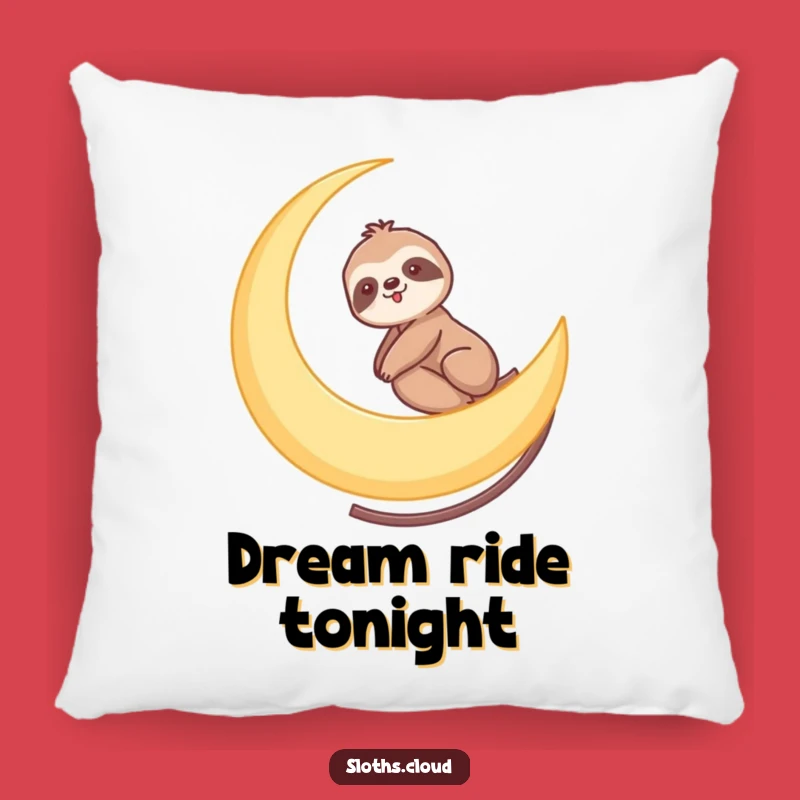 Funny Sloth Moon Ride Pillow - Cozy Comfort for Cosmic Dreams