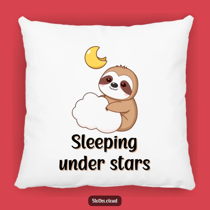 Funny Sloth Moon Pillow: Cozy Cloud Comfort, Whimsical Friendship Gift
