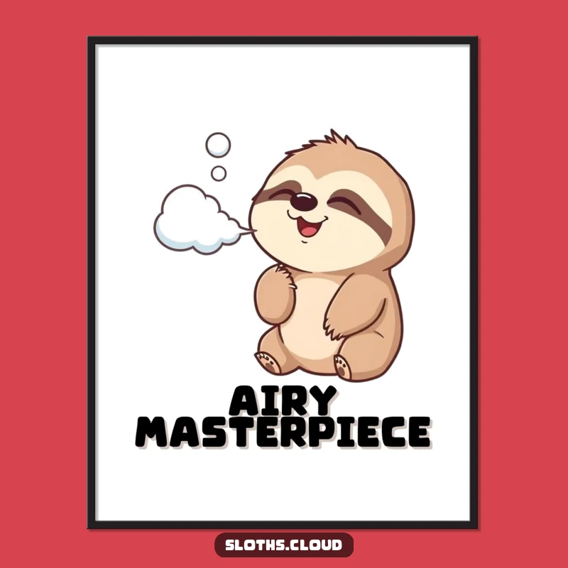 Funny Sloth Cloud Air Digital Art: Downloadable Joyful Puffs, Perfect Funny Gift