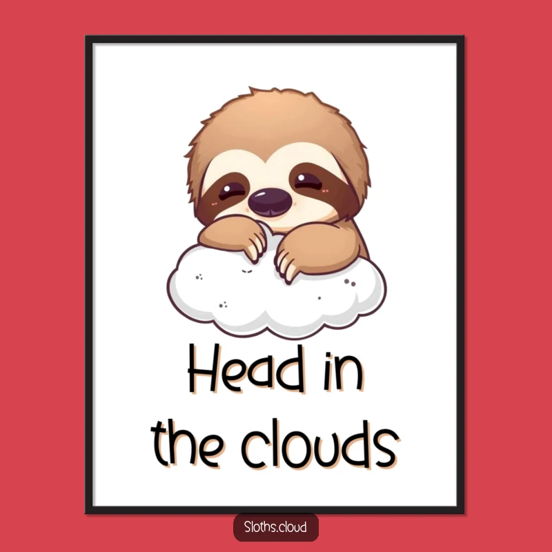 Funny Playful Sloth Cloud Digital Art: Instant Whimsy & Humor for Your Walls