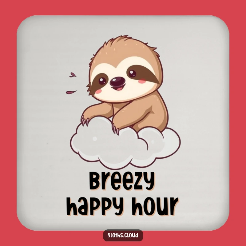 Funny Kawaii Sloth Coaster: Relaxing Cloud Breeze Drink Protector