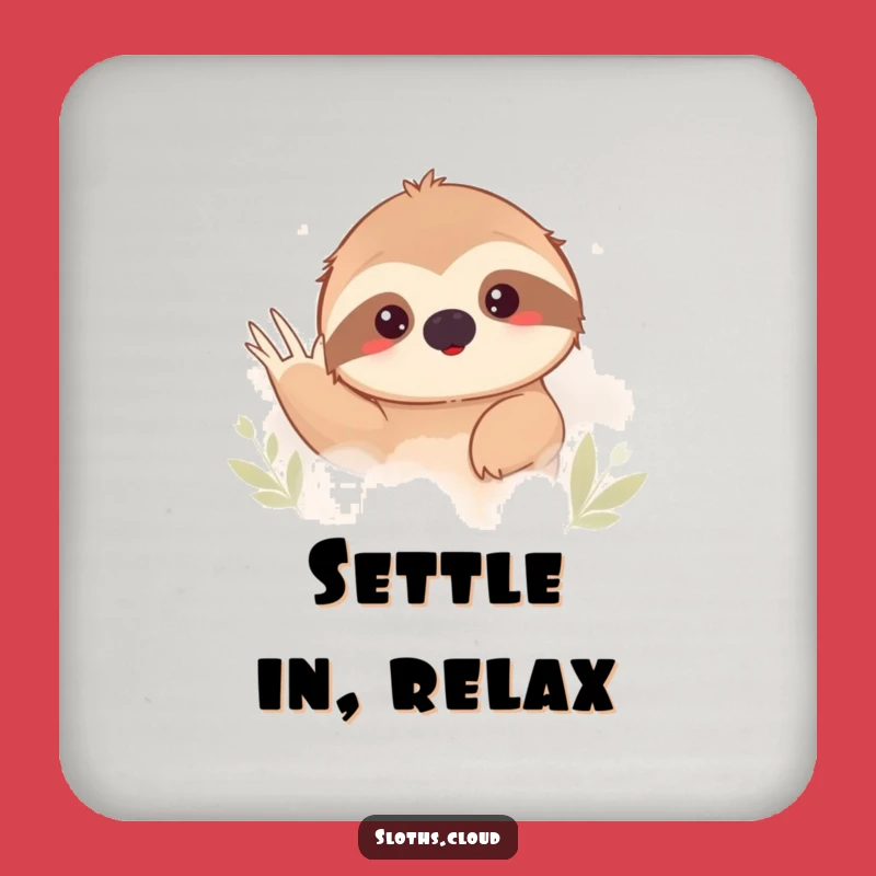 Funny Shy Sloth Fog Coaster: Protect Surfaces with Humorous Shyness