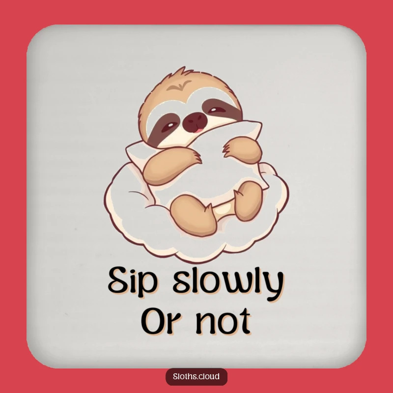 Funny Sloth Pillow Coaster: Lazy Cloud Sloth Comfort, Relaxed Decor
