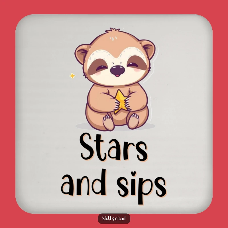 Funny Giggling Sloth Drink Coaster: Protect Surfaces with Playful Art