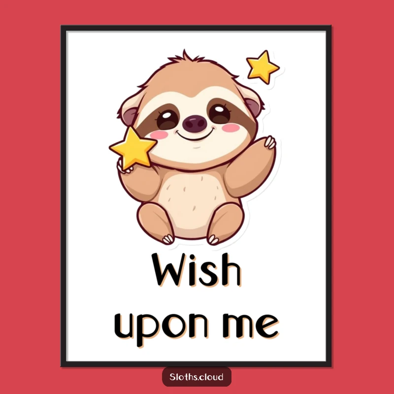 Funny Kawaii Sloth Poster: Bring Joyful Whimsy to Your Walls