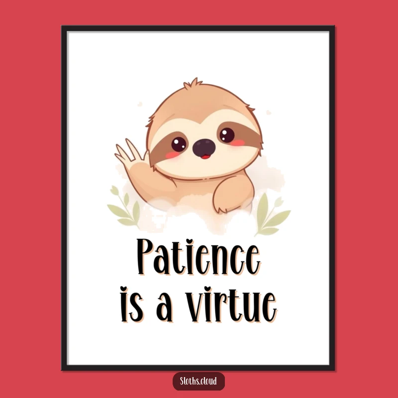 Funny Shy Sloth Fog Poster: Add Humorous Charm to Your Walls