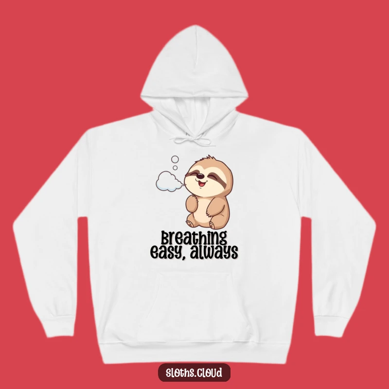 Funny Sloth Cloud Air Hoodie: Cozy Up with Joyful Sloth Puffs, Ultimate Funny Gift