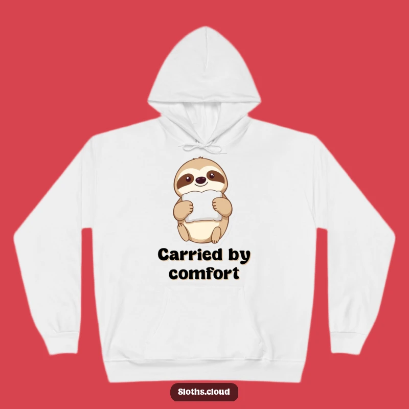 Funny Sloth Pillow Drift Hoodie: Cozy & Hilarious Sleepy Comfort