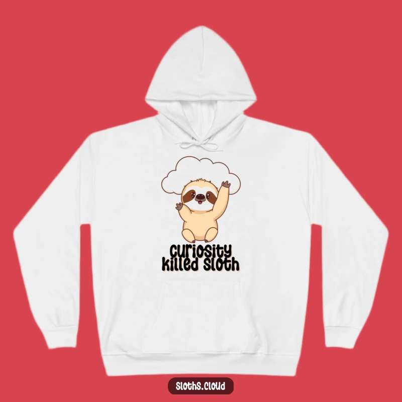 Funny Curious Sloth Cloud Hoodie: Cozy Humor for the Inquisitive