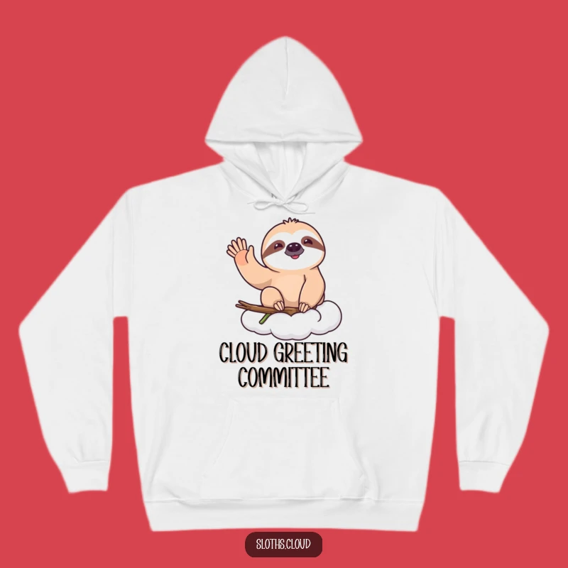 Funny Happy Sloth Wave Hoodie - Cozy Comfort & Slow Greetings