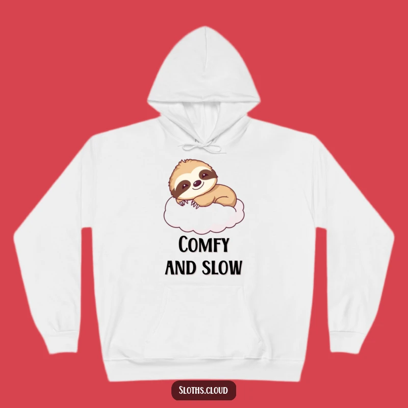 Smiling Sloth Stretch Hoodie: Cozy Languid Wear, Ultimate Funny Relaxation Gift