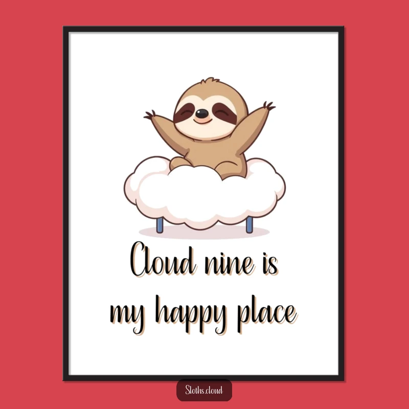 Funny Free Printable Sloth Wall Art: Cloud Trampoline Action, Quirky Downloadable Decor