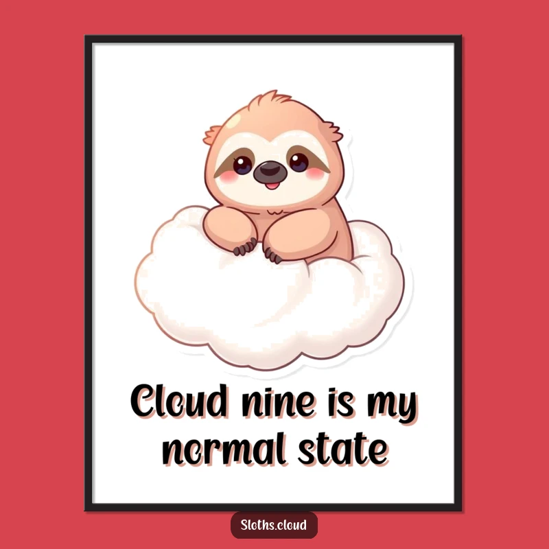 Free Printable Kawaii Sloth Wall Art - Relaxing Downloadable Decor
