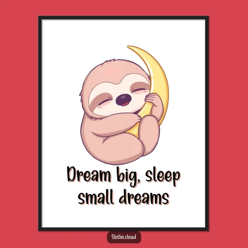 Free Printable Wall Art: Sloth Moon Hug - Dreamy Downloadable Decor