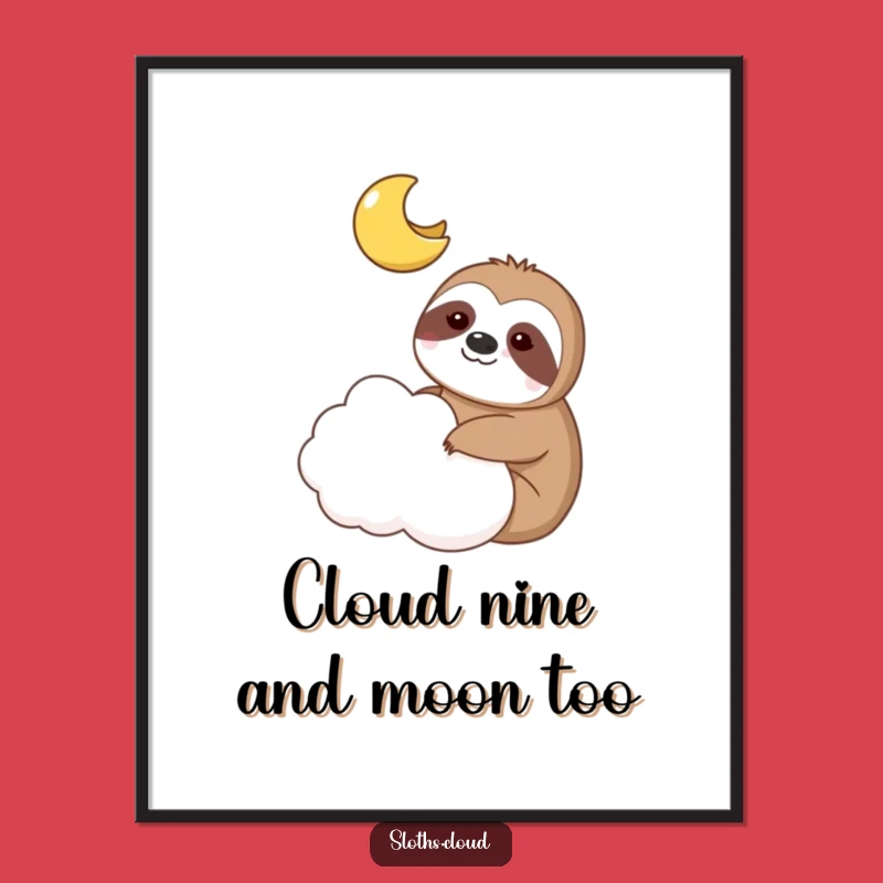 Funny Free Printable Sloth Moon Wall Art - Celestial Downloadable Decor!