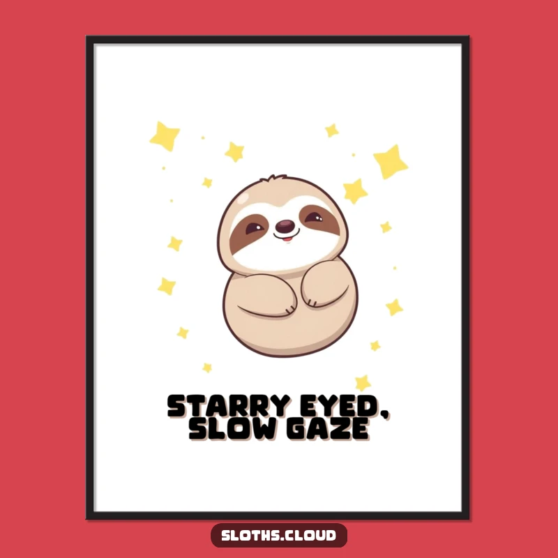 Free Printable Wall Art: Sloth Floating Stars, Dreamy Downloadable Decor