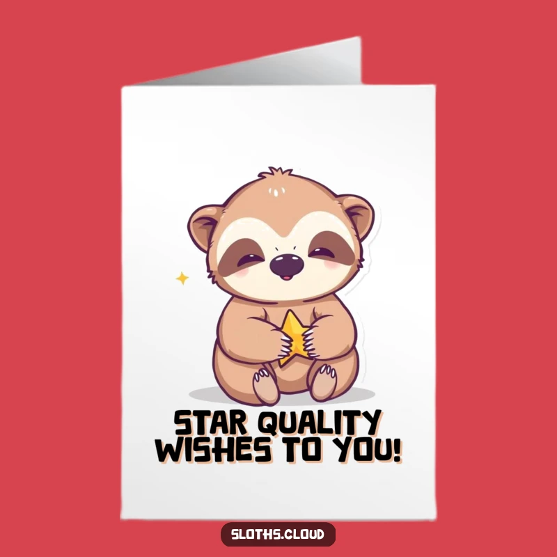 Free Printable Birthday Card: Giggling Sloth Star Play Funny Downloadable Gift